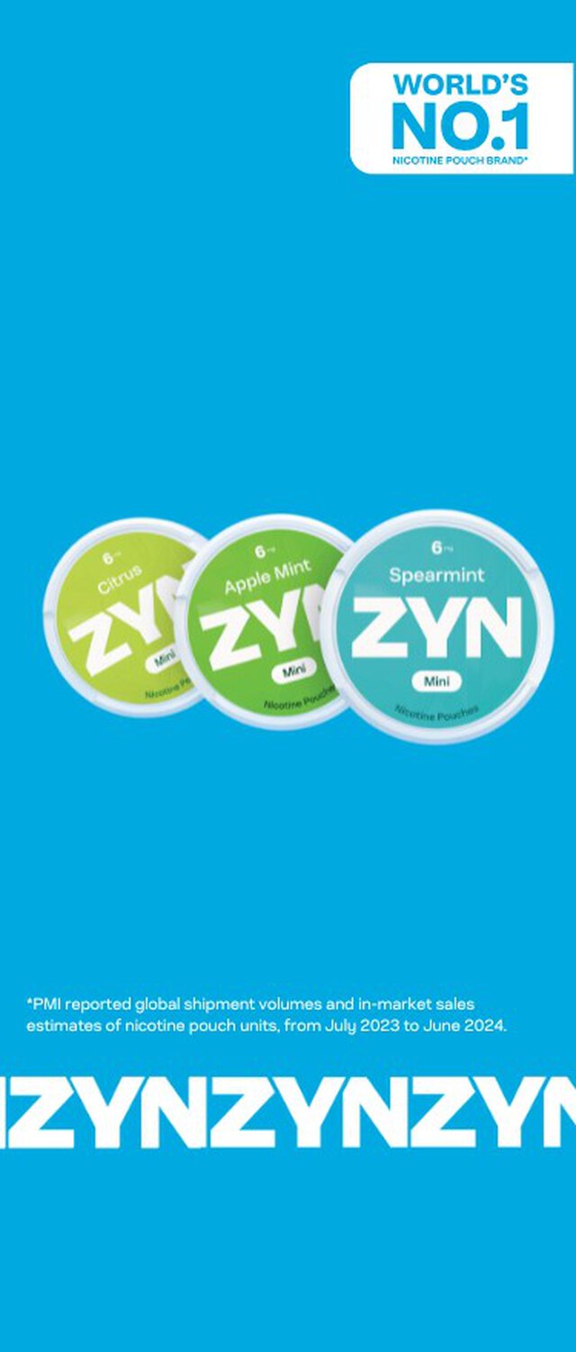 A man walking into an airplane. Overlay with a light blue ZYN Cool Mint can.